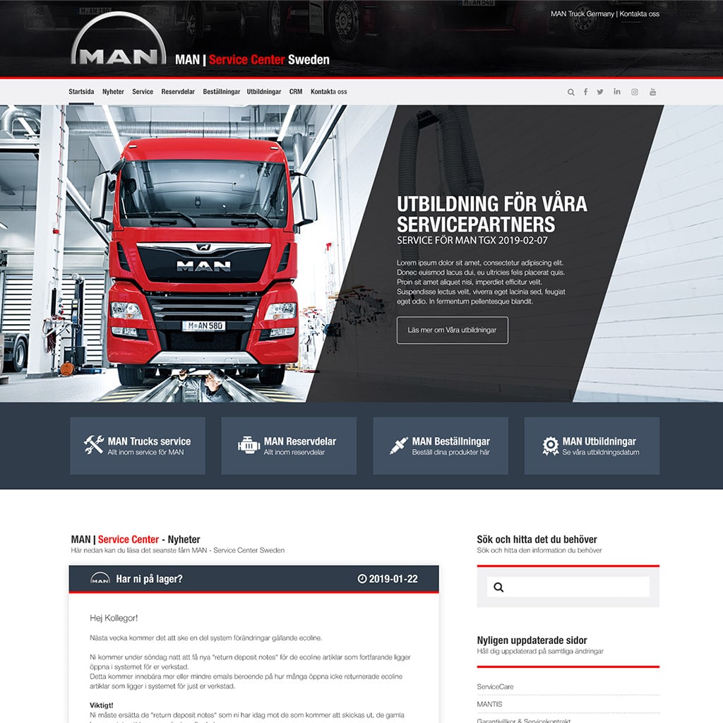 Great Graphics - Reklarmbyrå i Stockholm - Case - MAN - Servicecenter