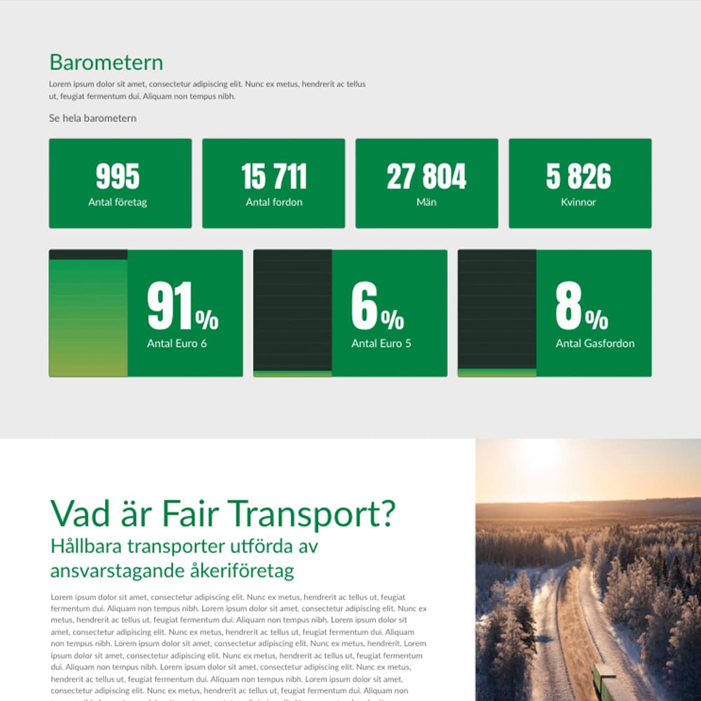 Great Graphics - Reklambyrå i Stockholm - Webbutveckling - UX/UI - Cases - Referenser - Fair Transport