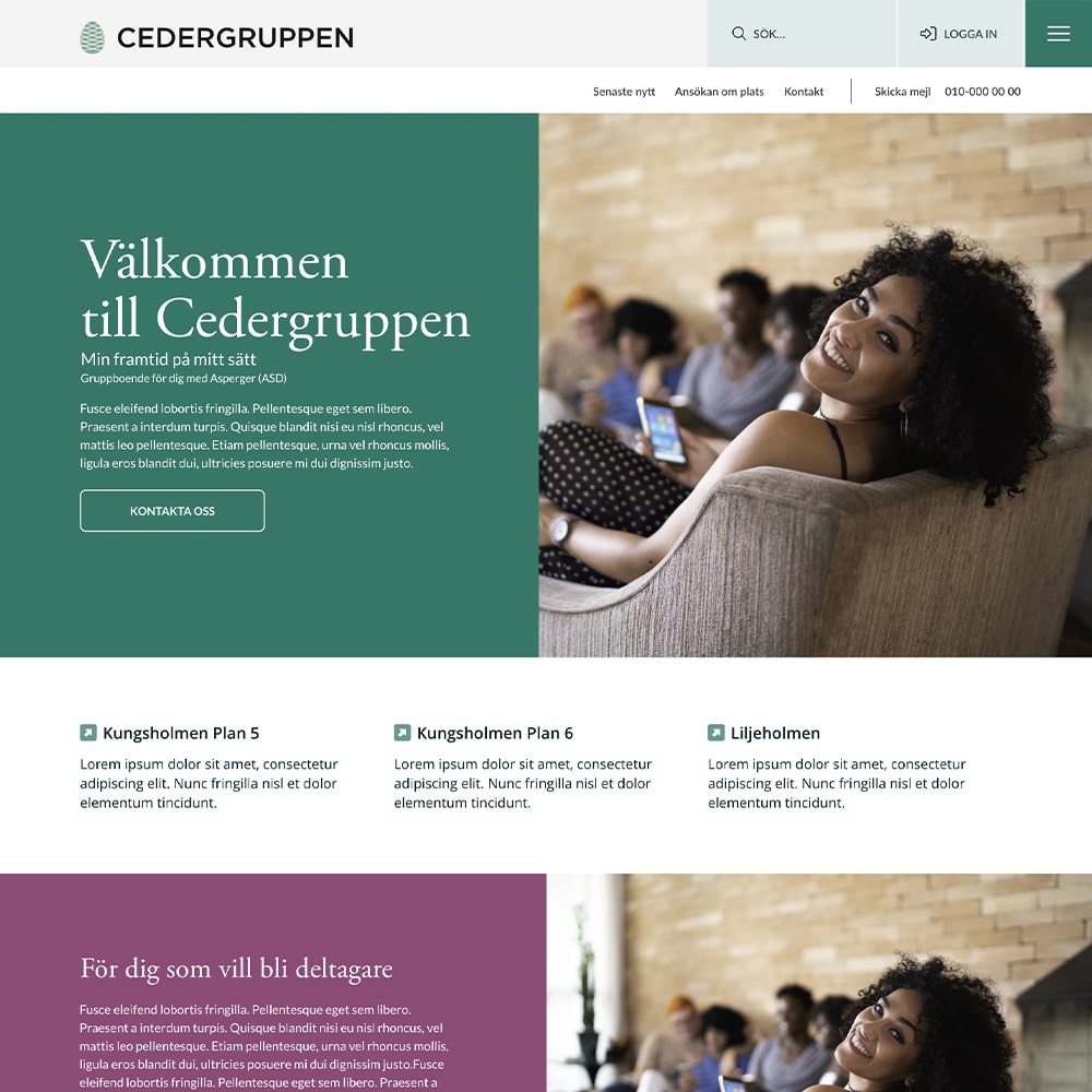 Great Graphics - Reklambyrå i Stockholm - Webbutveckling - UX/UI - Cases - Referenser - Cedergruppen