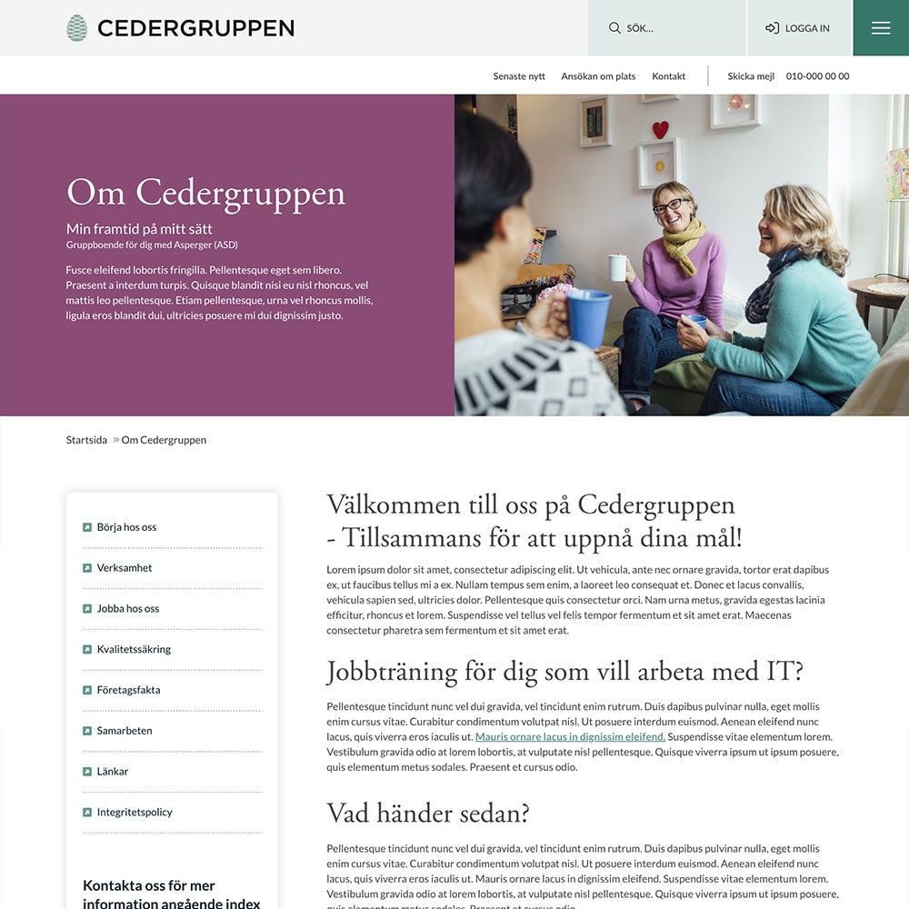 Great Graphics - Reklambyrå i Stockholm - Webbutveckling - UX/UI - Cases - Referenser - Cedergruppen