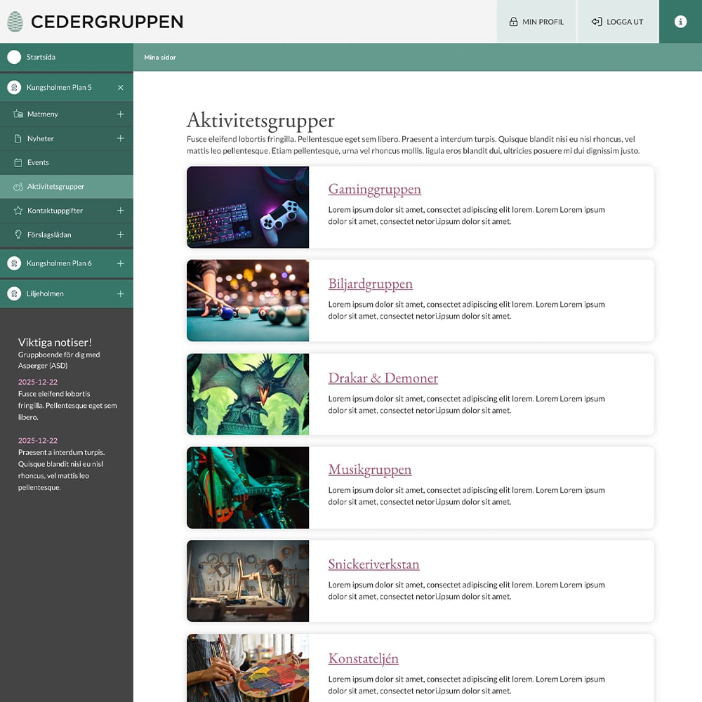 Great Graphics - Reklambyrå i Stockholm - Webbutveckling - UX/UI - Cases - Referenser - Cedergruppen