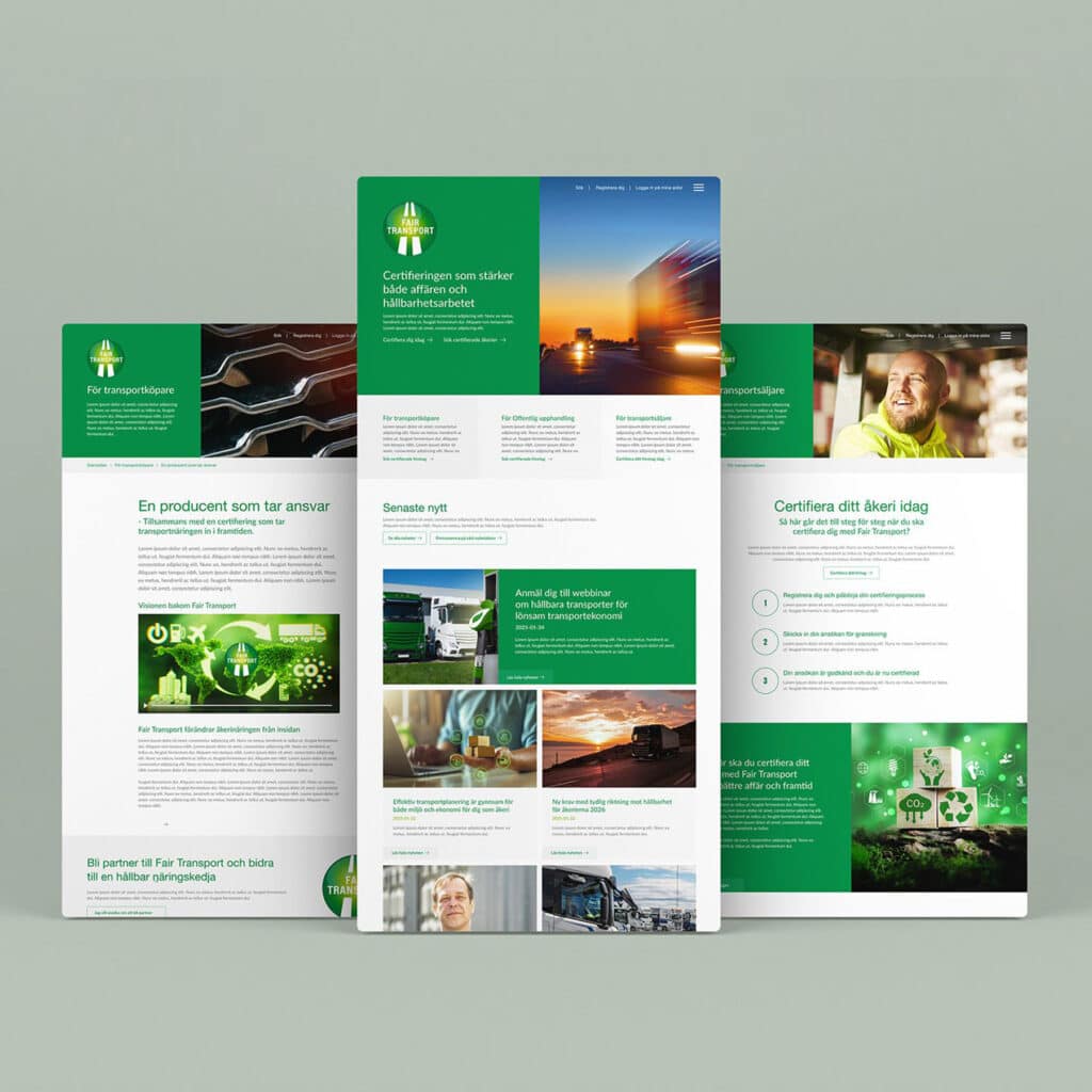 Great Graphics - Reklambyrå i Stockholm - Webbutveckling - UX/UI - Cases - Referenser - Fair Transport