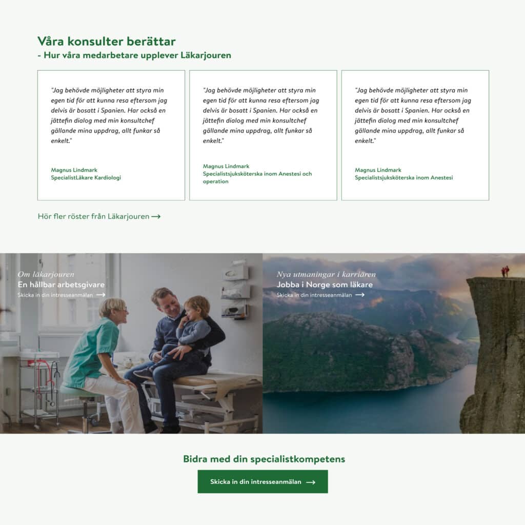 Great Graphics - Reklambyrå i Stockholm - Webbutveckling - UX/UI - Cases - Referenser - Läkarjouren i Norrland